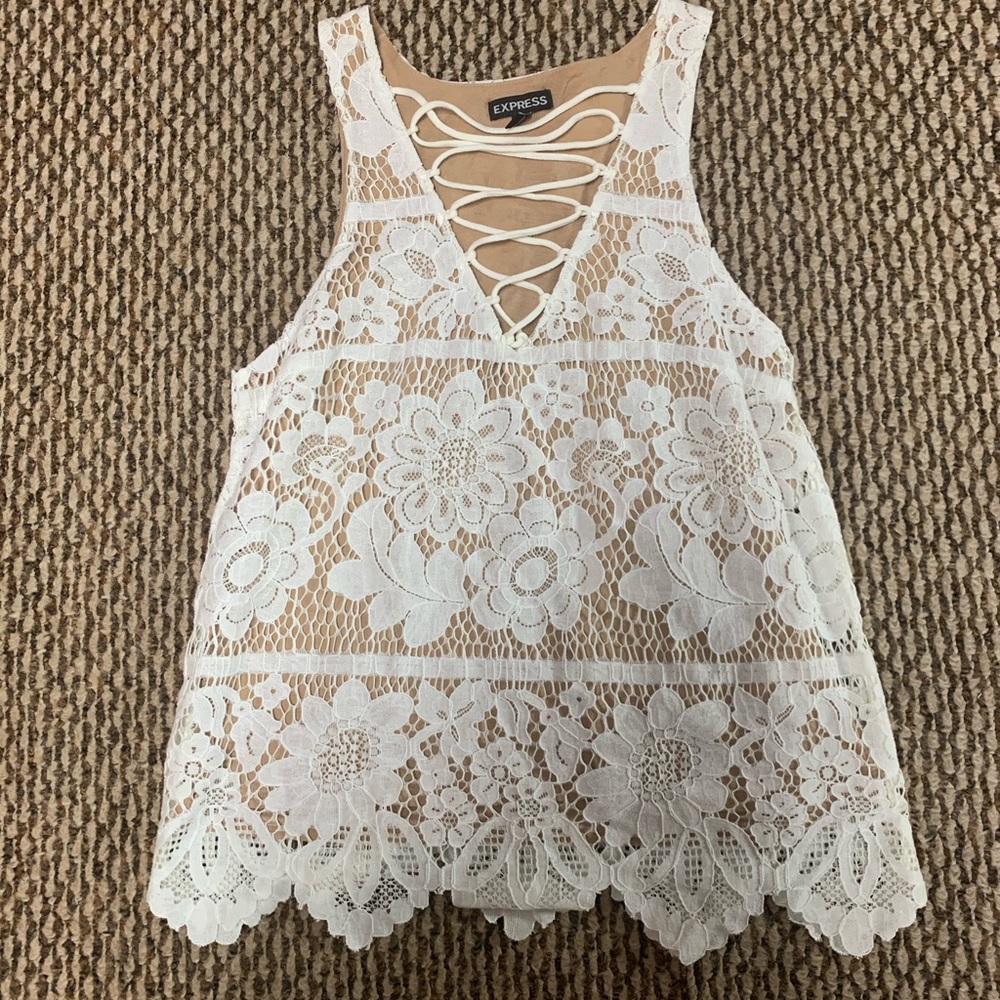 White lined dress tank